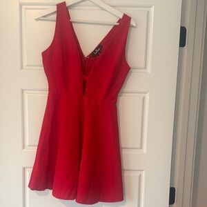 Lulus little red swing skater flare mini dress M